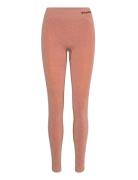 Hmlci Seamless Mid Waist Tights Sport Running-training Tights Seamless Tights Pink Hummel