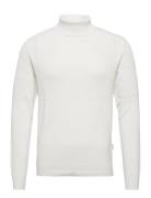 Slhmaine Ls Knit Roll Neck W Noos Tops Knitwear Turtlenecks White Selected Homme