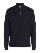 Merino Rws Quarter Zip Tops Knitwear Half Zip Jumpers Navy Calvin Klein