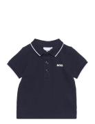 Short Sleeve Polo Tops T-shirts Polo Shirts Short-sleeved Polo Shirts Navy BOSS