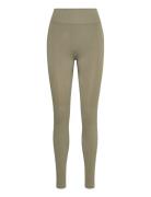 Hmlmt Define Seaml Scrunch Tights Sport Running-training Tights Seamless Tights Khaki Green Hummel