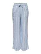 Onlcaro Mw Linen Bl Pull-Up Pant Cc Pnt Bottoms Trousers Linen Trousers Blue ONLY