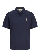 Jorpalm Emb Polo Ss Dut Smu Jnr Tops T-shirts Polo Shirts Short-sleeved Polo Shirts Navy Jack & J S