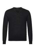 100% Merino Wool V-Neck Sweater Tops Knitwear V-necks Black Mango