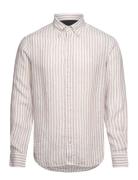 Dc Bold Linen Stripe Shirt Tops Shirts Linen Shirts Beige Tommy Hilfiger