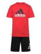 Lk Bl Co T Set Sport Sets With Short-sleeved T-shirt Red Adidas Sportswear