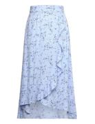 Skirt Long With Flounce Dresses & Skirts Skirts Midi Skirts Blue Lindex