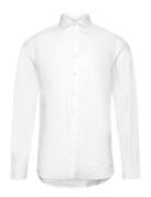 Bs Perth Casual Slim Fit Shirt Tops Shirts Linen Shirts White Bruun & Stengade