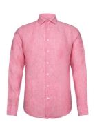 Bs Perth Casual Slim Fit Shirt Tops Shirts Linen Shirts Pink Bruun & Stengade