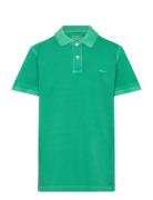 Sunfaded Pique Ss Rugger Tops T-shirts Polo Shirts Short-sleeved Polo Shirts Green GANT