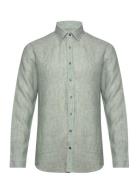 Linen Slim Fit Shirt Tops Shirts Linen Shirts Green Michael Kors