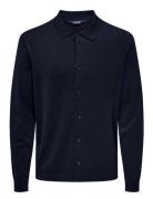 Onswyler Life Reg 14 Shirt Knit Cs Tops Knitwear Long Sleeve Knitted Polos Navy ONLY & SONS