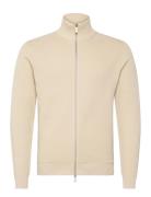 Slhdane Ls Knit Structure Full Zip Noos Tops Knitwear Full Zip Jumpers Beige Selected Homme