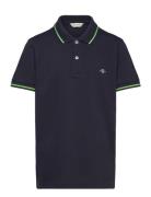 Tp Shield Ss Pique Tops T-shirts Polo Shirts Short-sleeved Polo Shirts Navy GANT