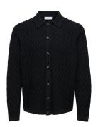 Onsleonard Life Reg 7 Cable Shirt Knit Tops Knitwear Full Zip Jumpers Black ONLY & SONS