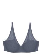 Triumph Signature Sheer P Ex Lingerie Bras & Tops Soft Bras Non Wired Bras Blue Triumph