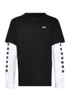 By Long Check Twofer Boys Tops T-shirts Long-sleeved T-Skjorte Black VANS