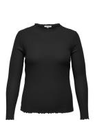 Carally Ls High Neck Top Jrs Tops T-shirts & Tops Long-sleeved Black ONLY Carmakoma