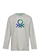 T-Shirt L/S Tops T-shirts Long-sleeved T-Skjorte Grey United Colors Of Benetton