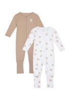 Nbnnightsuit 2P Zip Ff Oxford Bear Noos Pyjamas Sie Jumpsuit Multi/patterned Name It