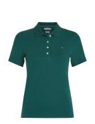 1985 Slim Pique Polo Ss Tops T-shirts & Tops Polos Green Tommy Hilfiger