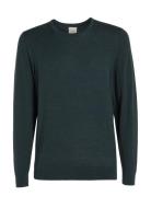 Superior Wool Crew Neck Sweater Tops Knitwear Round Necks Green Calvin Klein