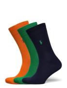 Mercerized Cotton-3Pk Mercerized Cr Underwear Socks Regular Socks Multi/patterned Polo Ralph Lauren