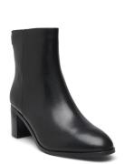 Cassie Burnished Leather Bootie Shoes Boots Ankle Boots Ankle Boots With Heel Black Lauren Ralph Lauren