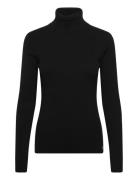 Woven Label Roll Neck Sweater Tops Knitwear Turtleneck Black Calvin Klein Jeans