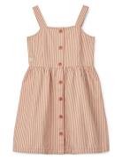 Zia Stripe Dress Dresses & Skirts Dresses Casual Dresses Short-sleeved Casual Dresses Orange Liewood