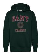 Front Graphic Sweat Hoodie Tops Sweatshirts & Hoodies Hoodies Green GANT