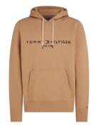 Tommy Logo Hoody Tops Sweatshirts & Hoodies Hoodies Beige Tommy Hilfiger