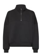 Elevated Double Knit Loose Mock Neck Sport Sweatshirts & Hoodies Sweatshirts Black VANS