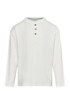 Long Sleeve Cotton T-Shirt Tops T-shirts Long-sleeved T-Skjorte White Mango