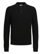 Jjpannel Knit Polo Aw24 Tops Knitwear Long Sleeve Knitted Polos Black Jack & J S