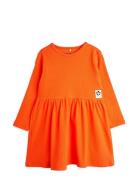 Solid Rib Ls Dress Dresses & Skirts Dresses Casual Dresses Long-sleeved Casual Dresses Orange Mini Rodini