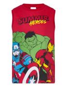 Tshirt Tops T-shirts Sleeveless Red Marvel