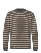 Cotton Jersey Stripe Frode Tee Ls Tops T-Langærmet Skjorte Brown Mads Nørgaard