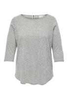 Carmartha 3/4 Top Tops T-shirts & Tops Long-sleeved Grey ONLY Carmakoma