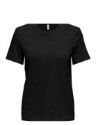 Onlolivia Life Reg S/S Bow Top Box Jrs Tops T-shirts & Tops Short-sleeved Black ONLY