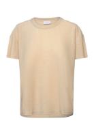 T-Shirt With Shimmer Tops T-shirts & Tops Short-sleeved Beige Coster Copenhagen