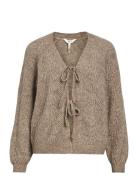 Objflora Re L/S Knit Cardigan Noos Tops Knitwear Cardigans Brown Object