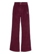 Faraway Castle Pleated Corduroy Pants Bottoms Jeans Wide Burgundy Bobo Choses