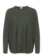 Curved Sweater Tops Knitwear Jumpers Green Davida Cashmere