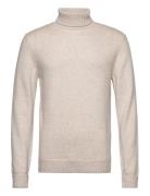 Man Chunky Roll Neck Sweater Tops Knitwear Turtlenecks Cream Davida Cashmere