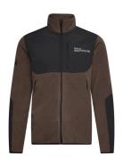 Halo Blocked Zip Fleece Tops Sweatshirts & Hoodies Fleeces & Midlayers Brown HALO