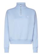 Fleece Quarter-Zip Tops Sweatshirts & Hoodies Sweatshirts Blue Polo Ralph Lauren