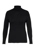 Carvenice Life Ls Roll Pullover Knt Tops Knitwear Turtleneck Black ONLY Carmakoma