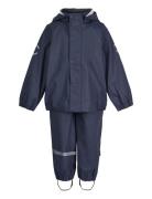 Pu Rain No Susp. Recycled Outerwear Rainwear Rainwear Sets Navy Mikk-line