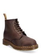 101 Dark Brown Crazy Horse Shoes Boots Ankle Boots Ankle Boots Flat Heel Brown Dr. Martens